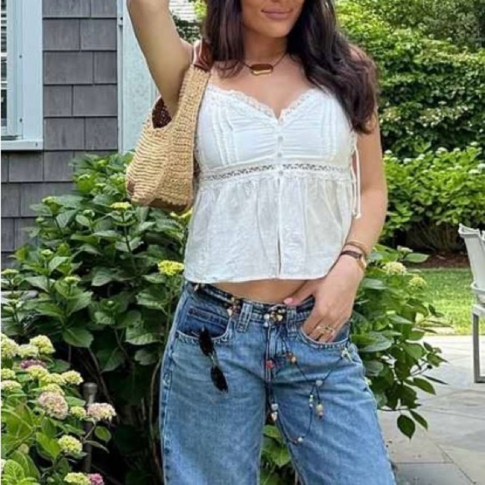 Wild Fable Light Blue Lace crop top